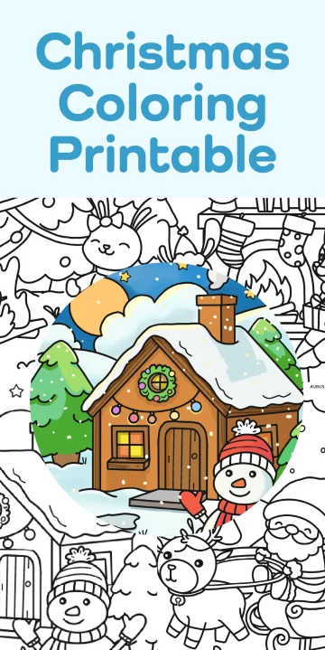 Free Printable-Christmas Cozy Color Page